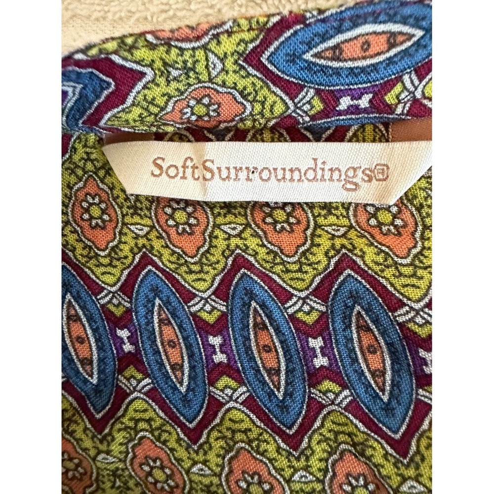 Soft Surroundings Womens Boho Floral Paisley Tunic Blouse 100% Rayon L - Picture 4 of 16